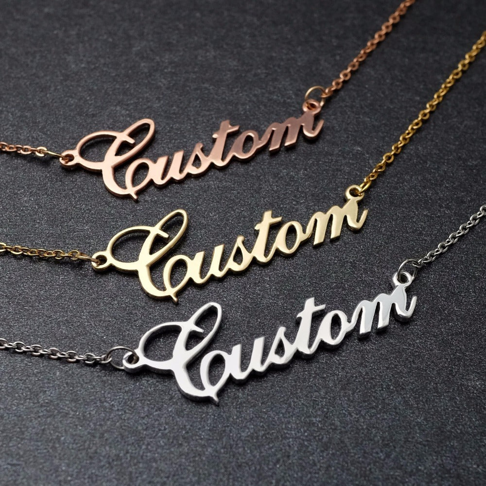Customized English Letter Necklace – Personalized Pet Pendant in 3 Colors