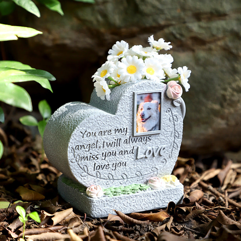 Pet Memorial Gifts Pet Remembrance Tombstones with Photo Frames (Hollow)