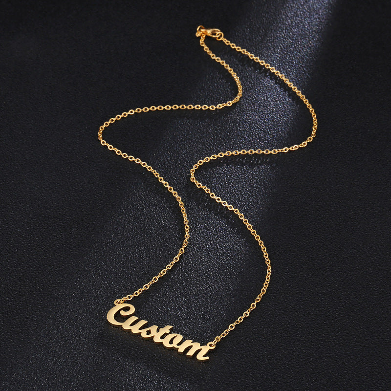 Customized English Letter Necklace – Personalized Pet Pendant in 3 Colors