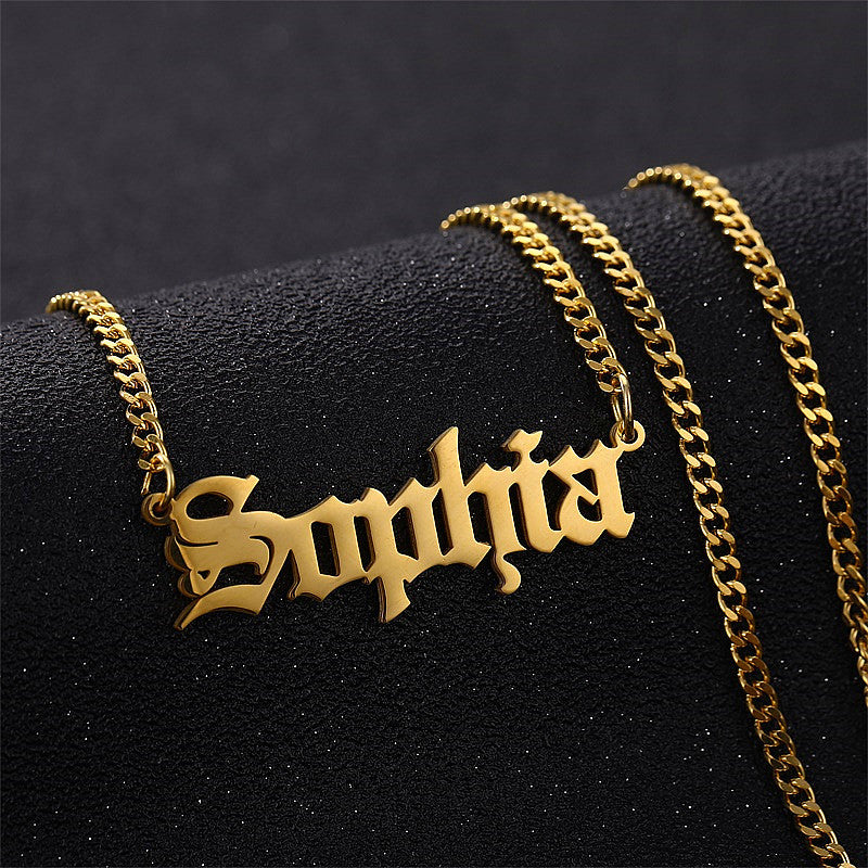 Customized English Letter Necklace – Personalized Pet Pendant in 3 Colors