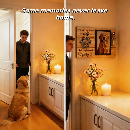 Pet memorial keepsake displayed in a home as a lasting reminder of a beloved dog