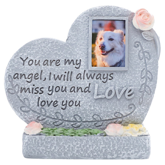 Pet Memorial Gifts Pet Remembrance Tombstones with Photo Frames (Hollow)