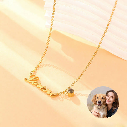 Custom Name & Photo Projection Necklace - Available in 3 Colors