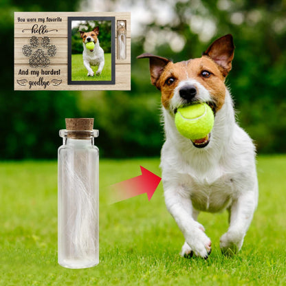 Memorial Photo Frame with Glass Bottle Wooden Remembrance Gift (4x6 Inch Photo)