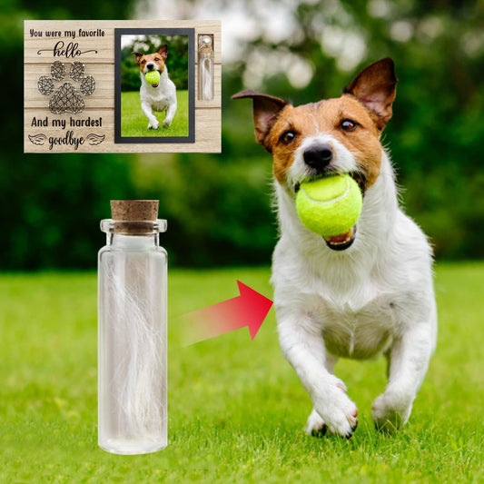 Memorial Photo Frame with Glass Bottle Wooden Remembrance Gift (4x6 Inch Photo)