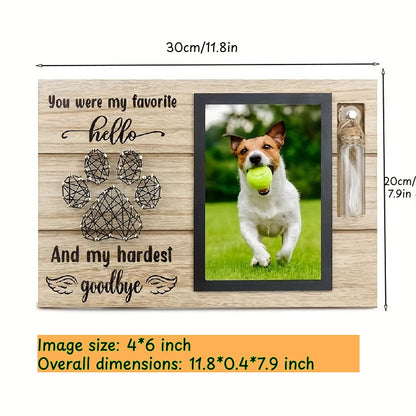 Memorial Photo Frame with Glass Bottle Wooden Remembrance Gift (4x6 Inch Photo)