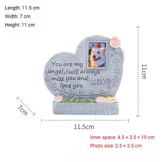 Pet Memorial Gifts Pet Remembrance Tombstones with Photo Frames (Hollow)