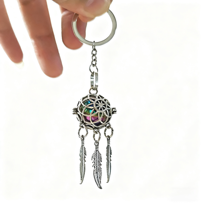 Stainless Steel Feather Tassel Cremation Keychain Urn Pendant Keepsake for Ashes