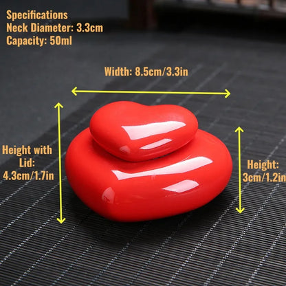 50ml ceramic pet urn showing dimensions and opening size