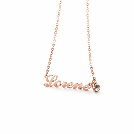Custom Name & Photo Projection Necklace - Available in 3 Colors