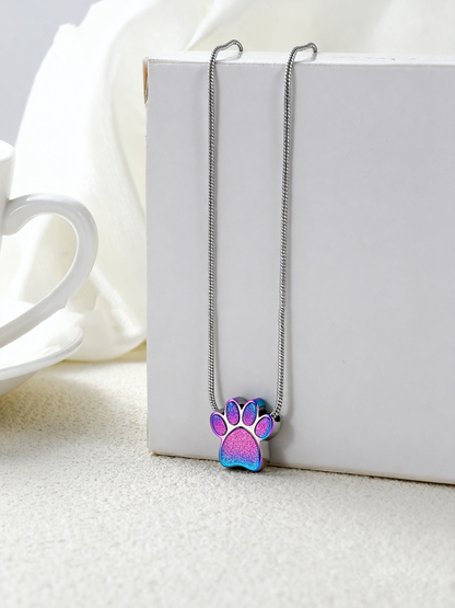 Paw Print Urn Necklace for Ashes Pet Memorial Jewelry