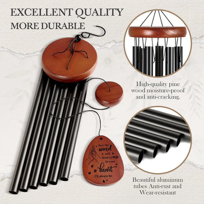 Premium aluminum tubes and wooden pendant designed for long-lasting outdoor memorial decoration.