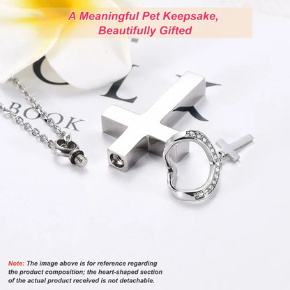 Pet memorial necklace for ashes displayed structural details