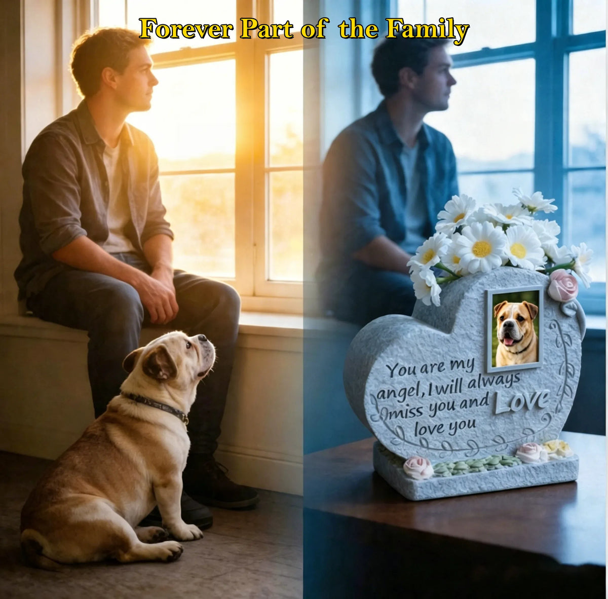 Pet memorial keepsake symbolizing lasting love and memories of a beloved dog