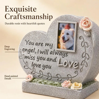 Handcrafted pet memorial keepsake featuring engraved details and hand-painted floral accents
